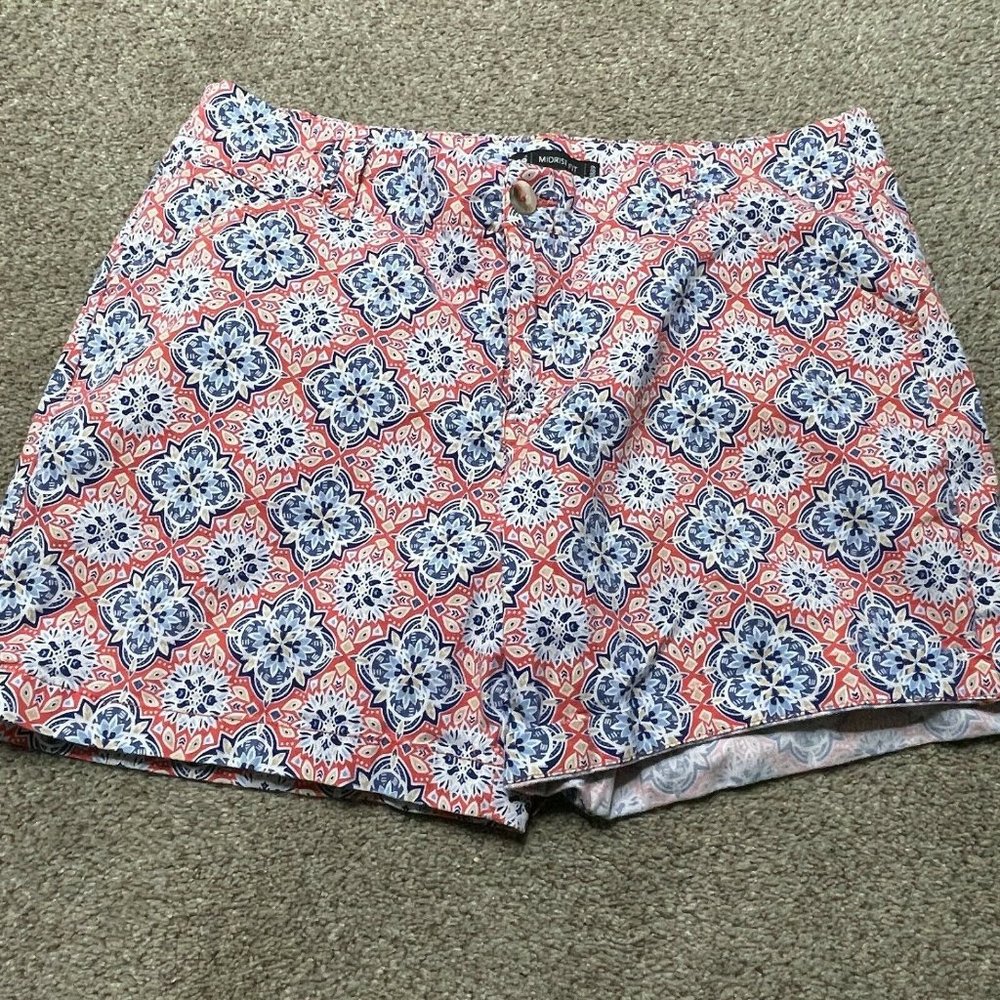Lee Shorts 14 Womens Mid Rise Fit Casual Floral Multi Color Lightweight Ladies
